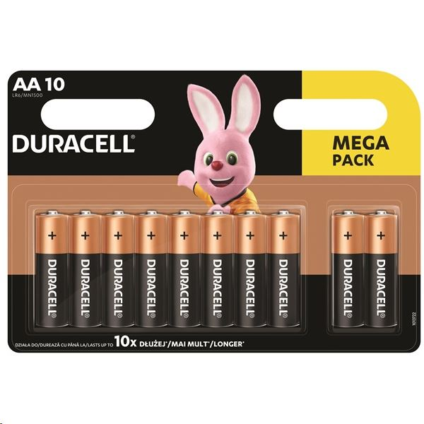 Set 10 baterii, Duracell, AA (5000394019843)