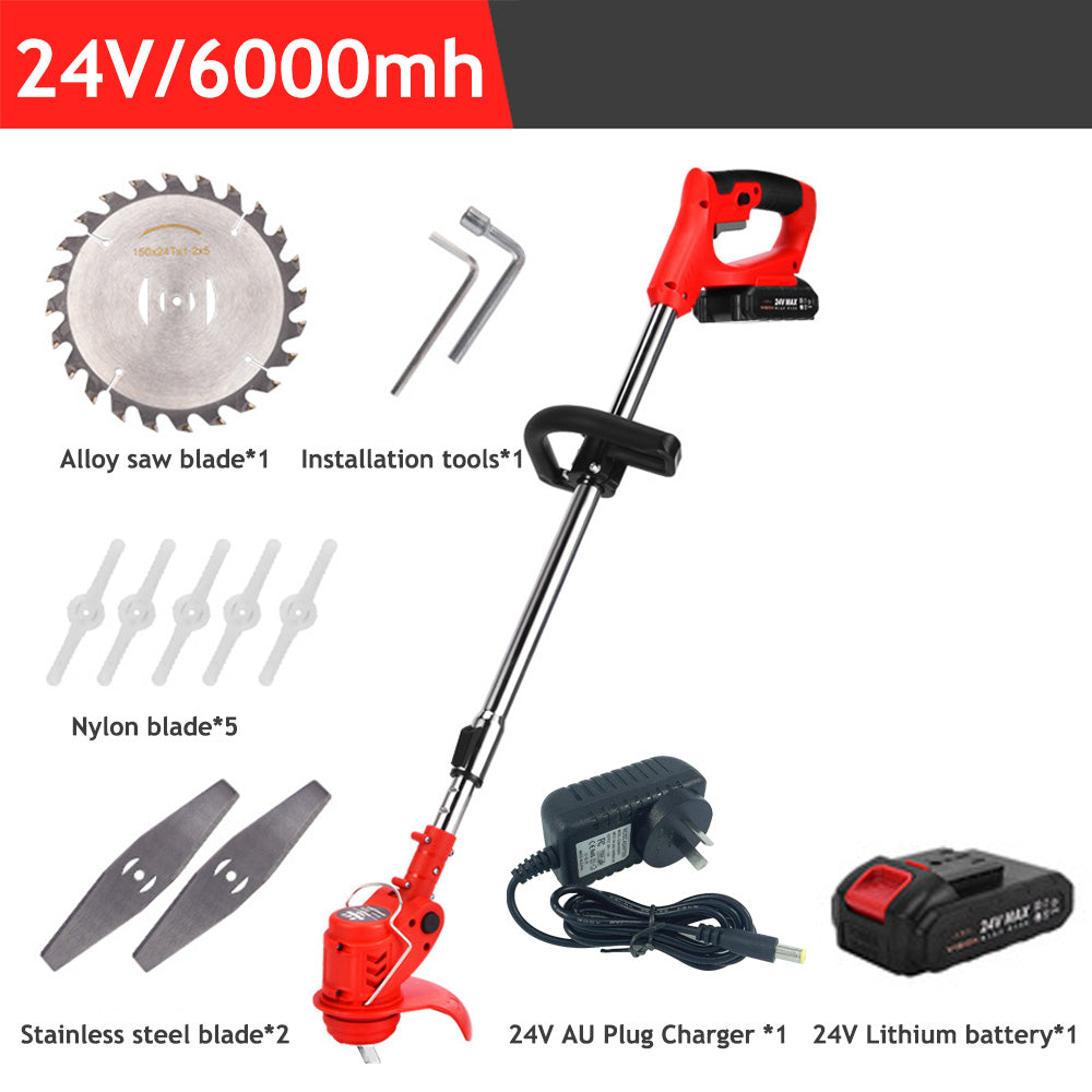 Cordless Grass Trimmer Electric Whipper Snipper Strimmer 7-Blade Suitable For Lawn Care