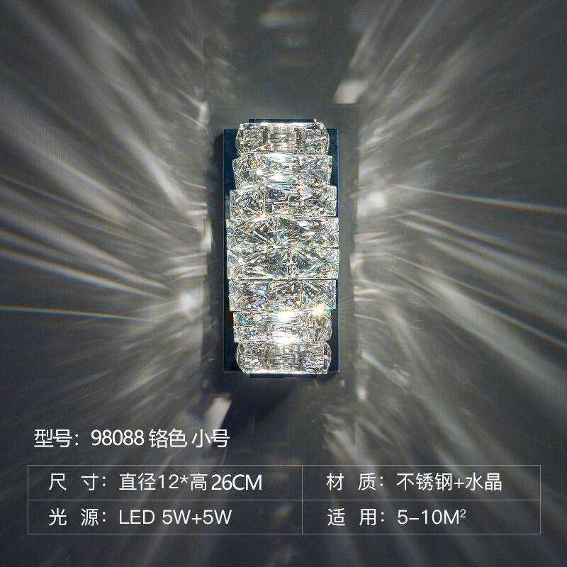 Postmodern Crystal Wall Lamp for Living Room and Bedroom