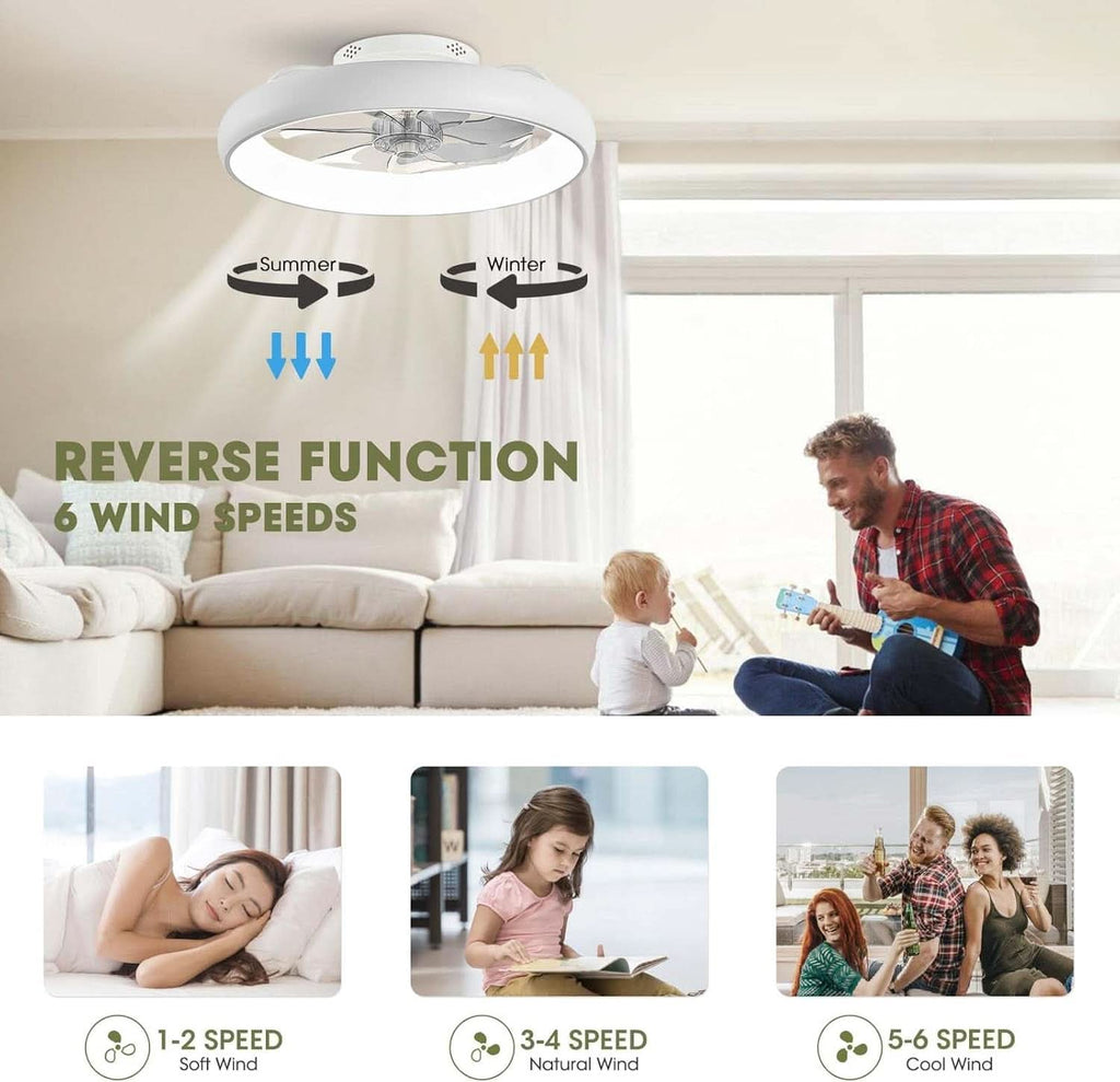 20 Inch Flush Mount Ceiling Fan With Smart Control-2