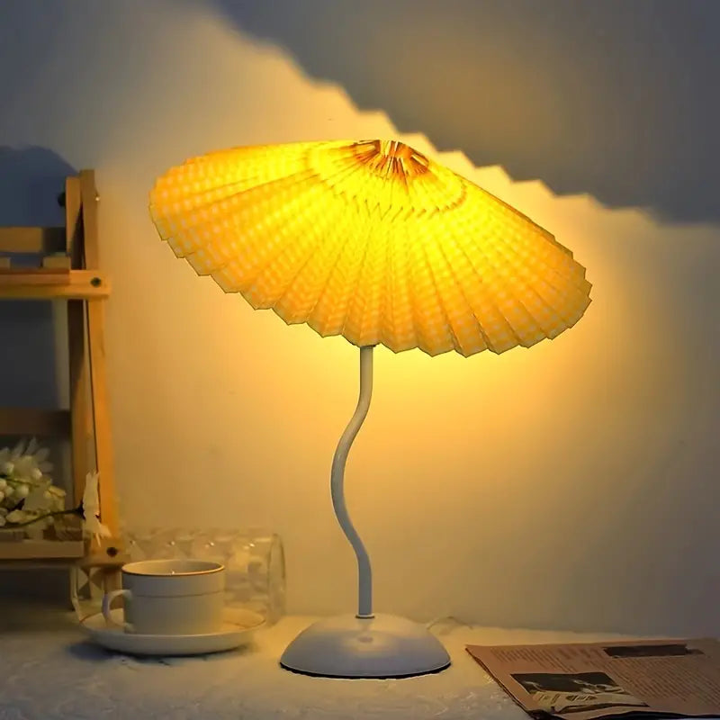 Harp Pleated Table Lamp for Modern Living Room Decor