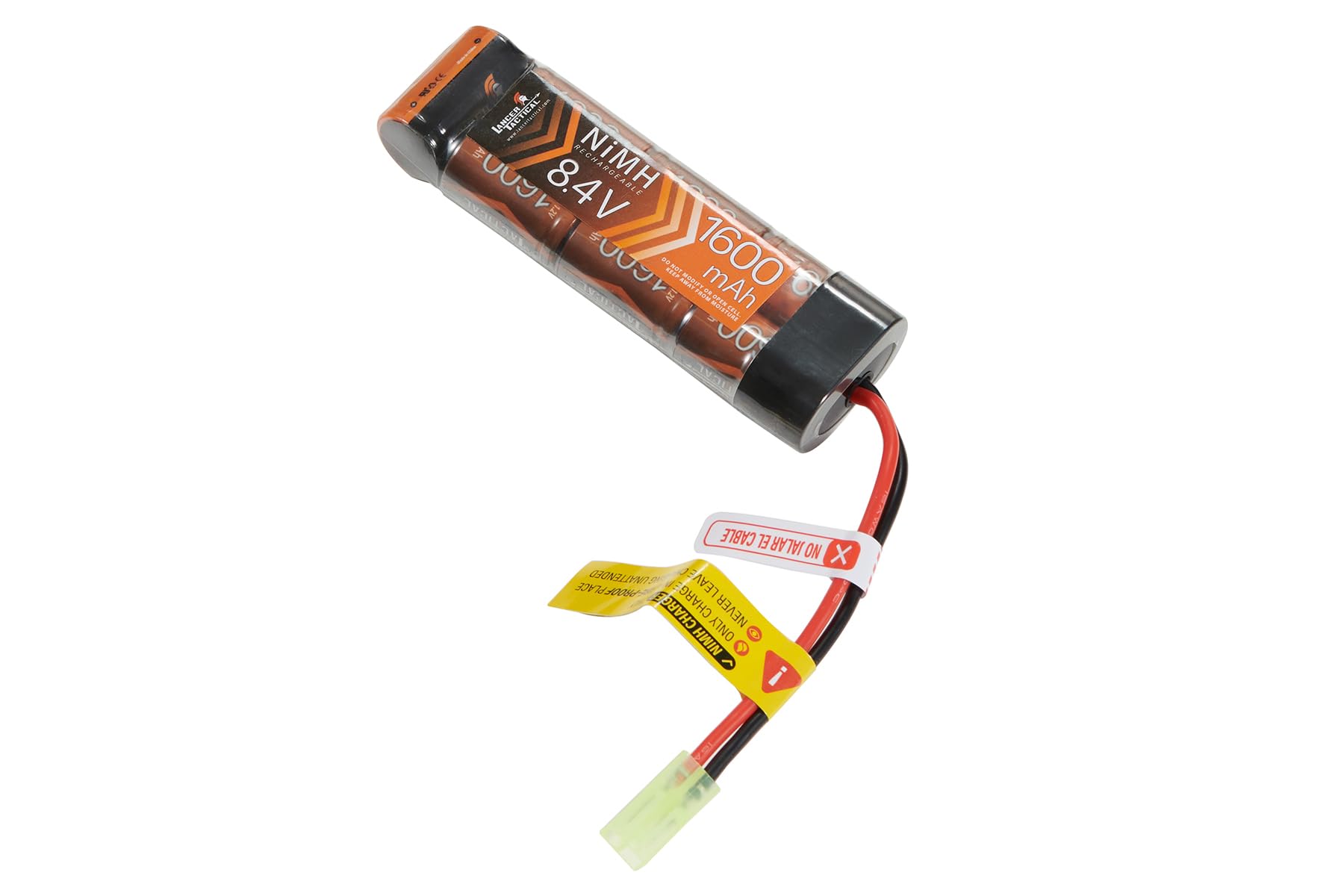 Lancer Tactical Airsoft Battery 8.4V NiMH Flat Battery Pack w/Mini Tamiya Connector High Capacity 1600mAh Battery