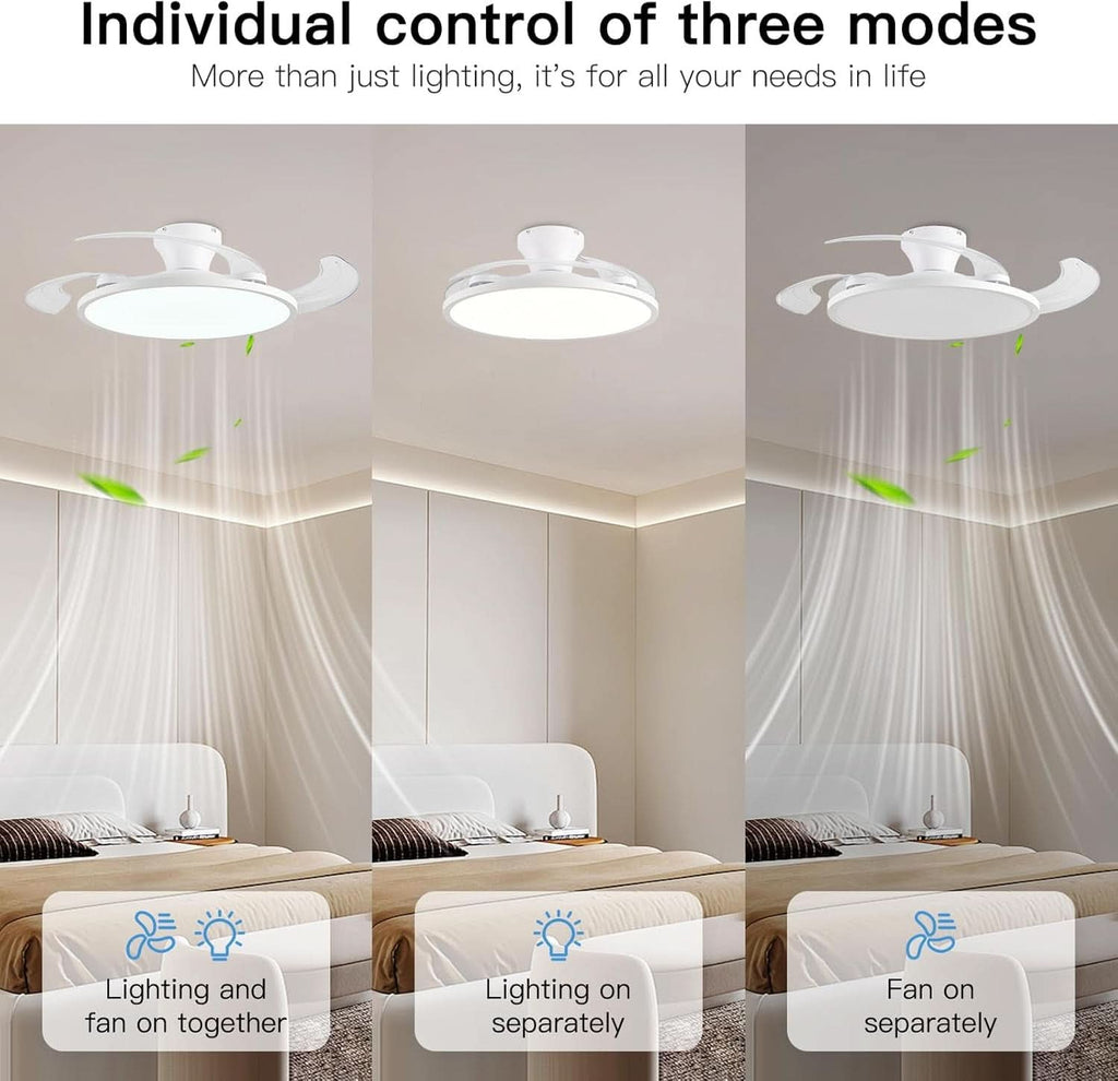 42 Inch Retractable Ceiling Fan Featuring Lighting-1