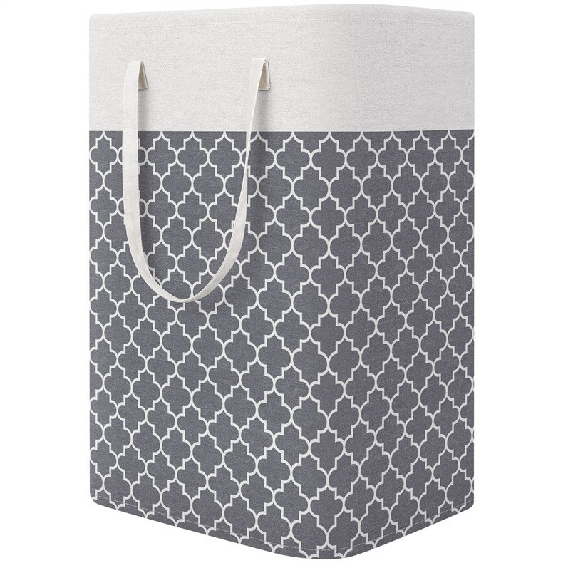 Large Foldable Striped Laundry Basket