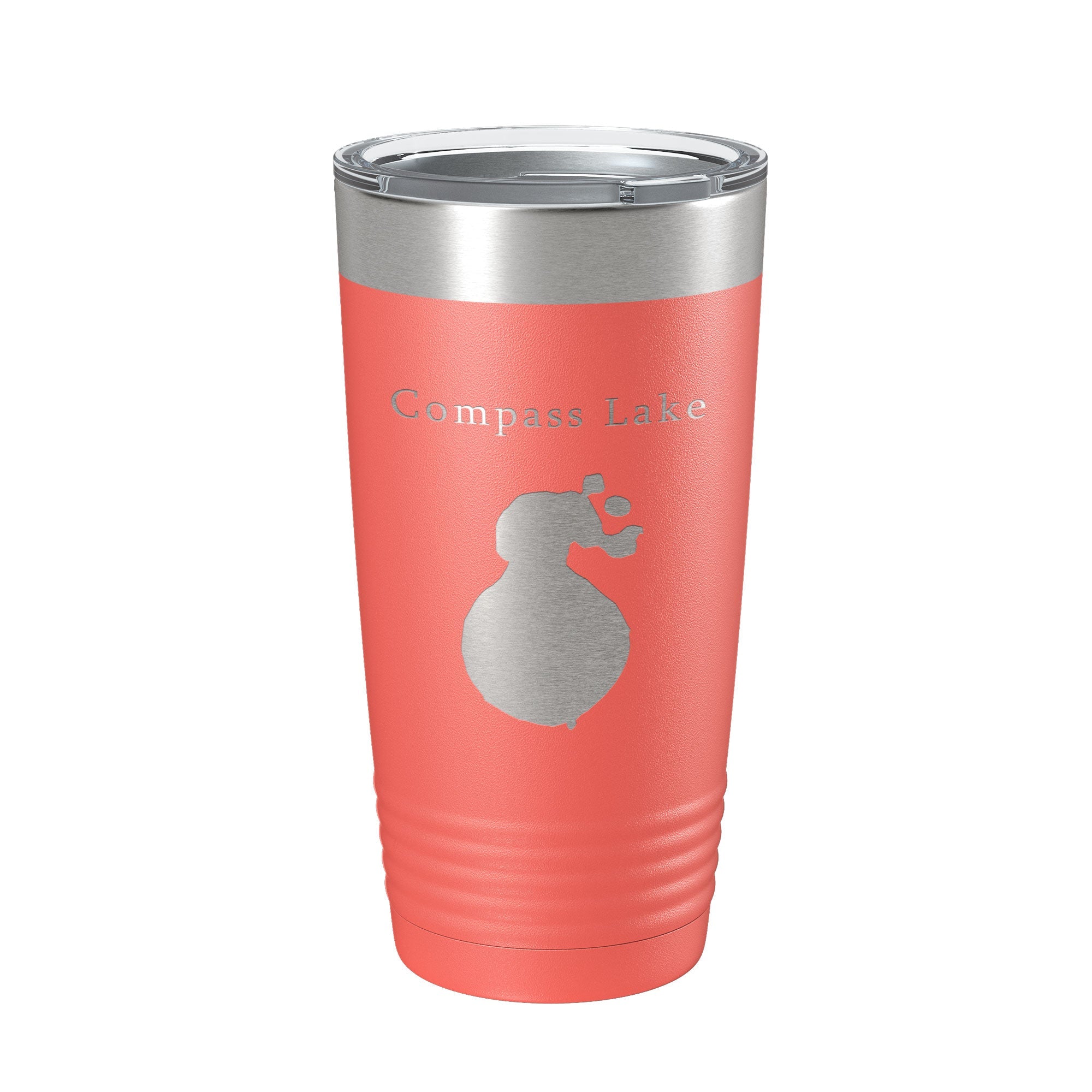 Compass Lake Map Tumbler Travel Mug Insulated Laser Engraved Coffee Cup Florida 20 oz-20