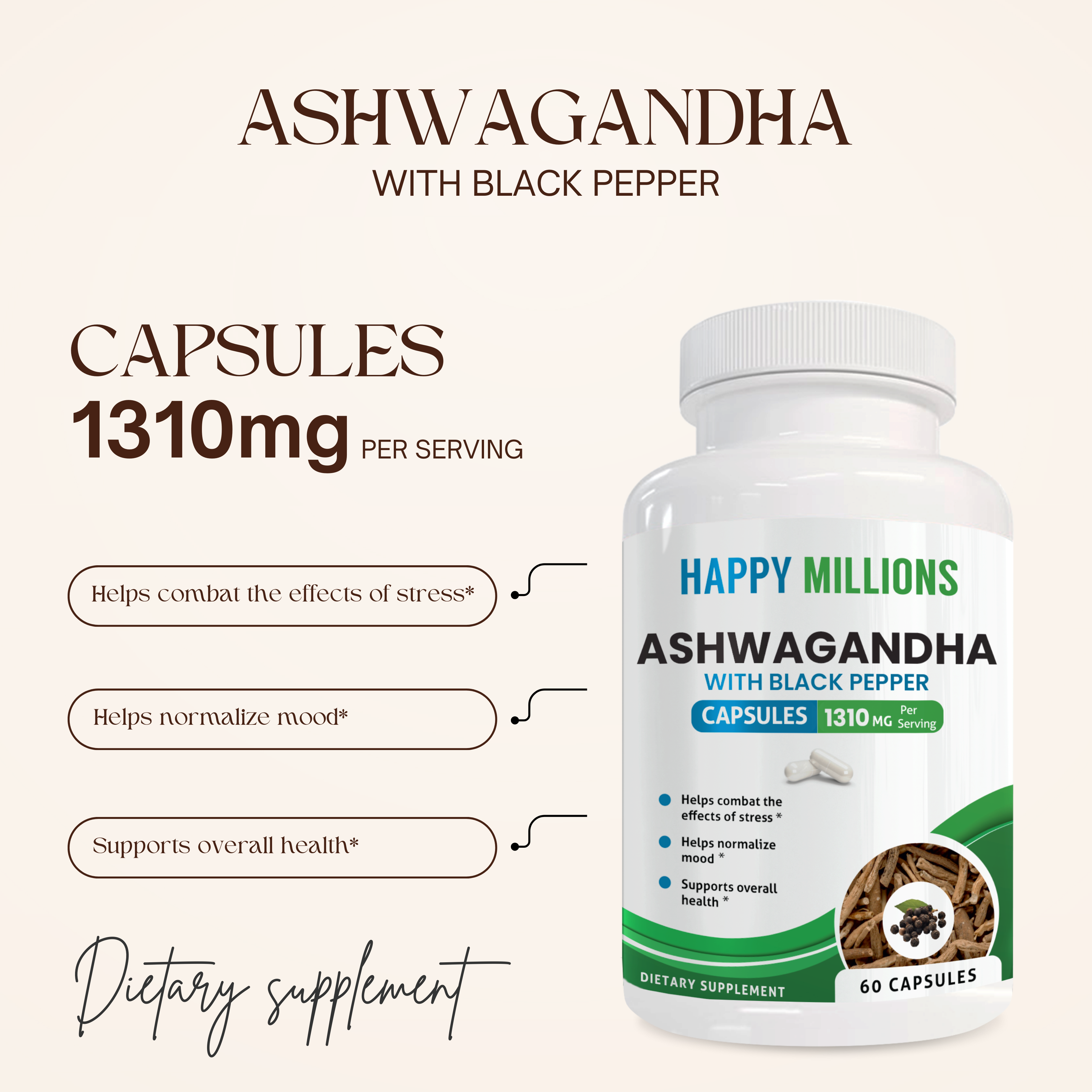 ASHWAGANDHA WITH BLACK PEPPER & MELATONIN PLUS-3