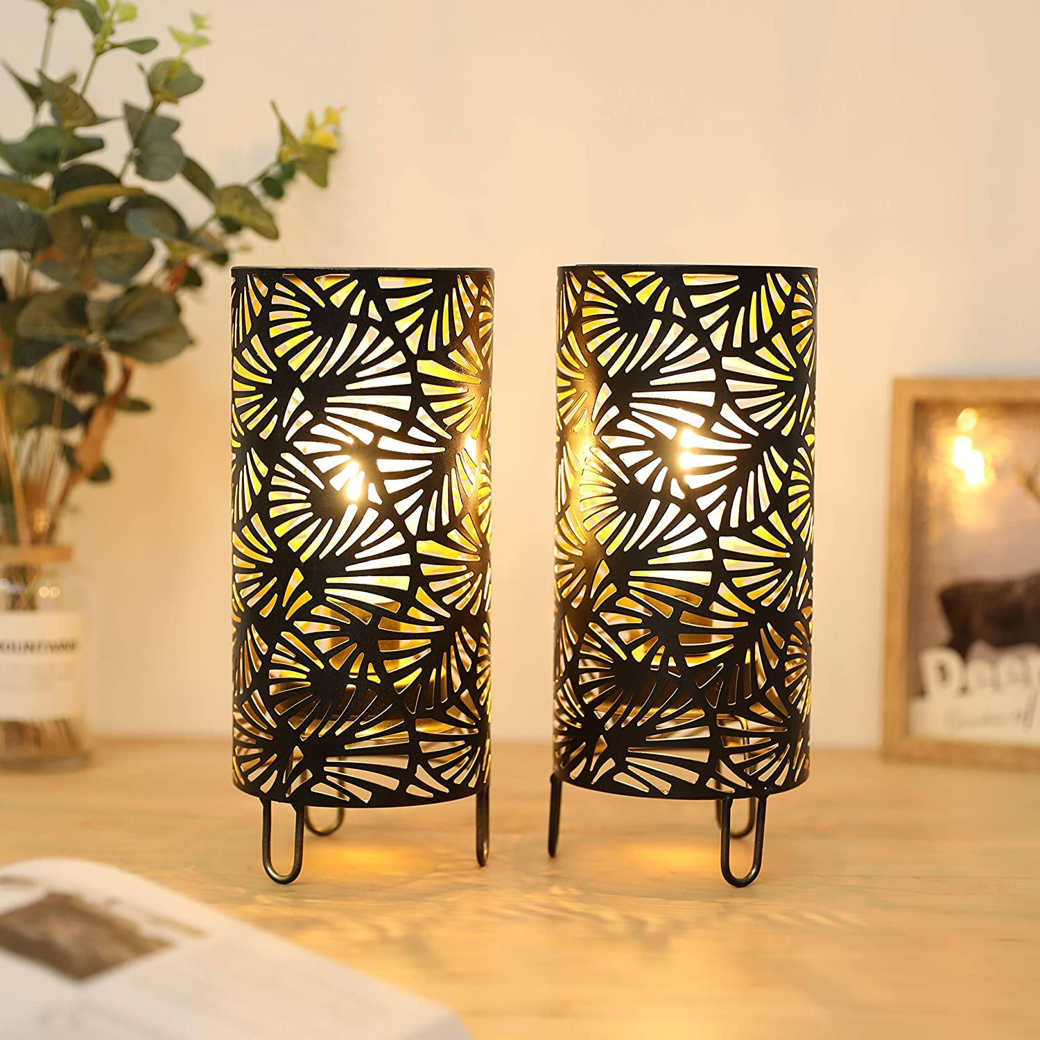 9''High Metal Lamp Battery Powered Metal Lamp（Set of 2）-1
