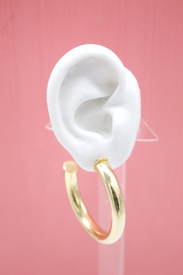 18K Gold Filled 6mm Thick Open Hoop Stud Hoops Earrings For Wholesale Jewelry Supplies & Earring Findings (J57)-1