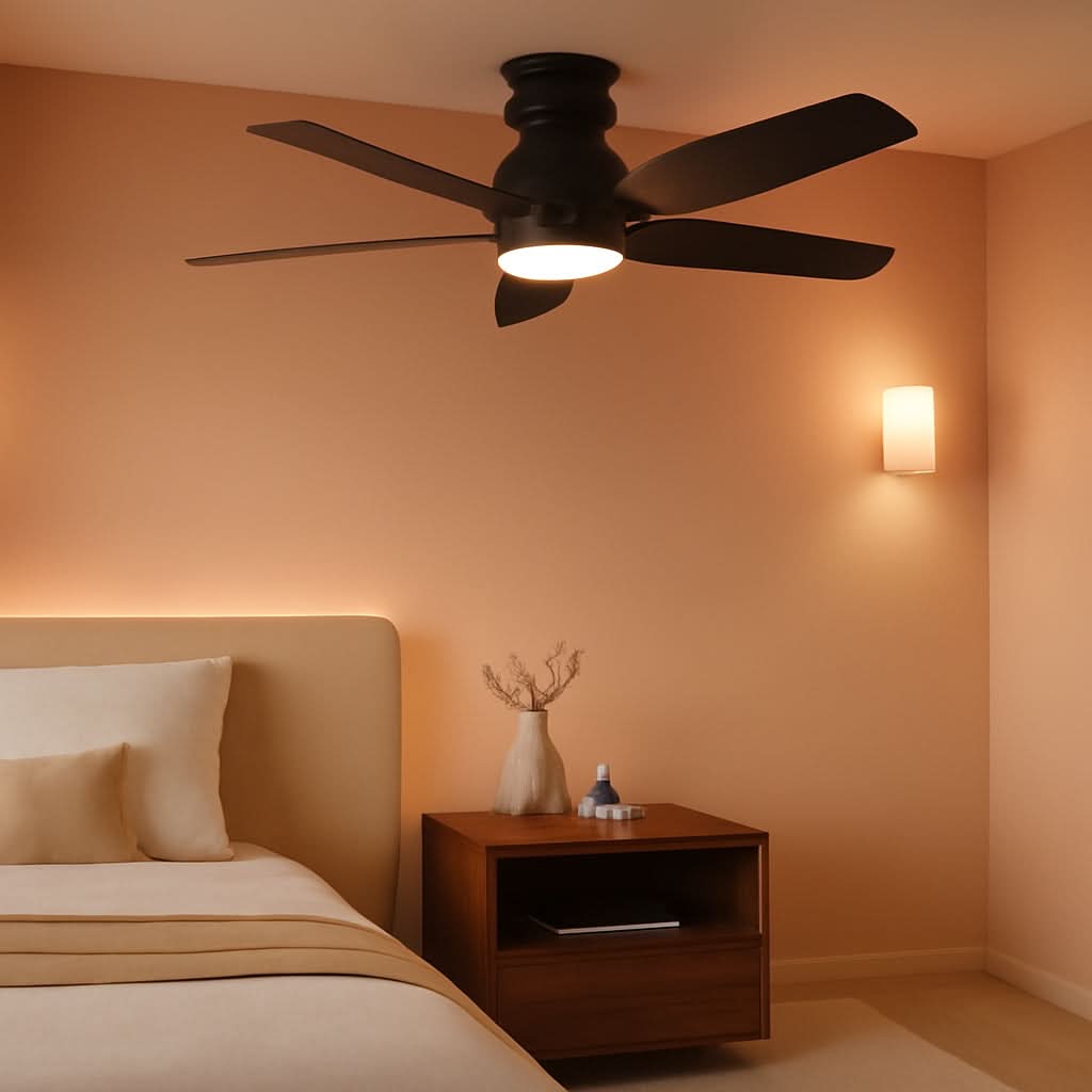 42Inch Ceiling Fan With Lights SteplessDimmable Black-0