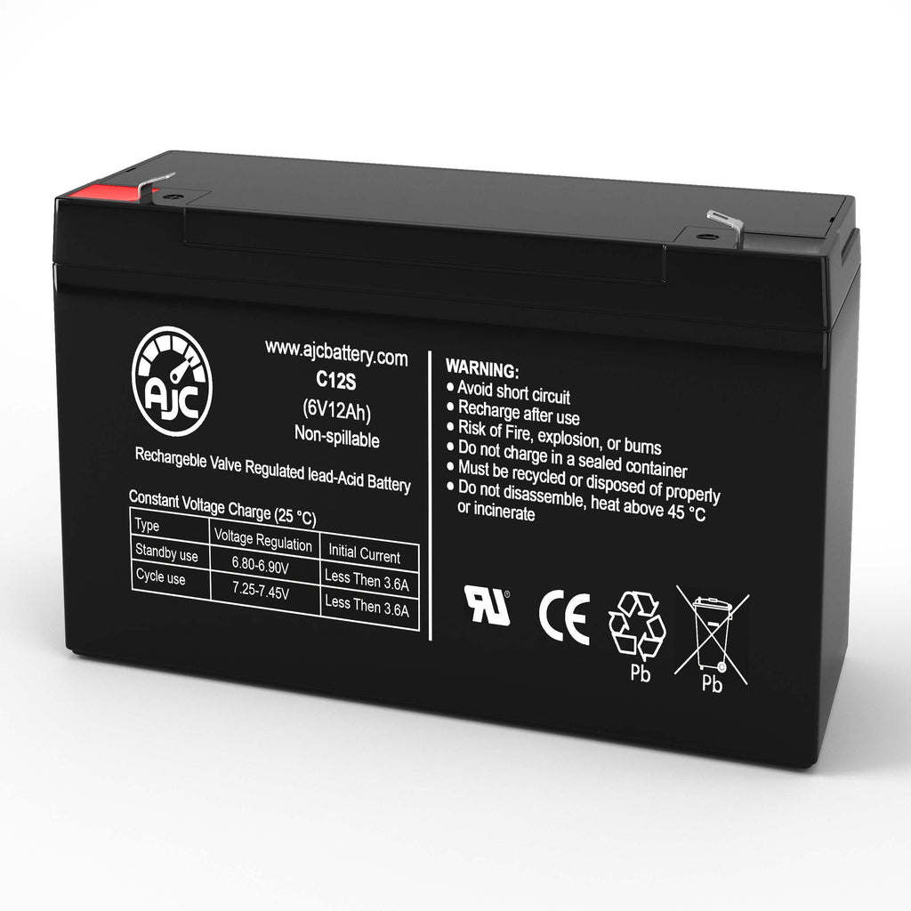 AJC Battery Compatible with B&B BP12-6 6V 12Ah UPS Battery