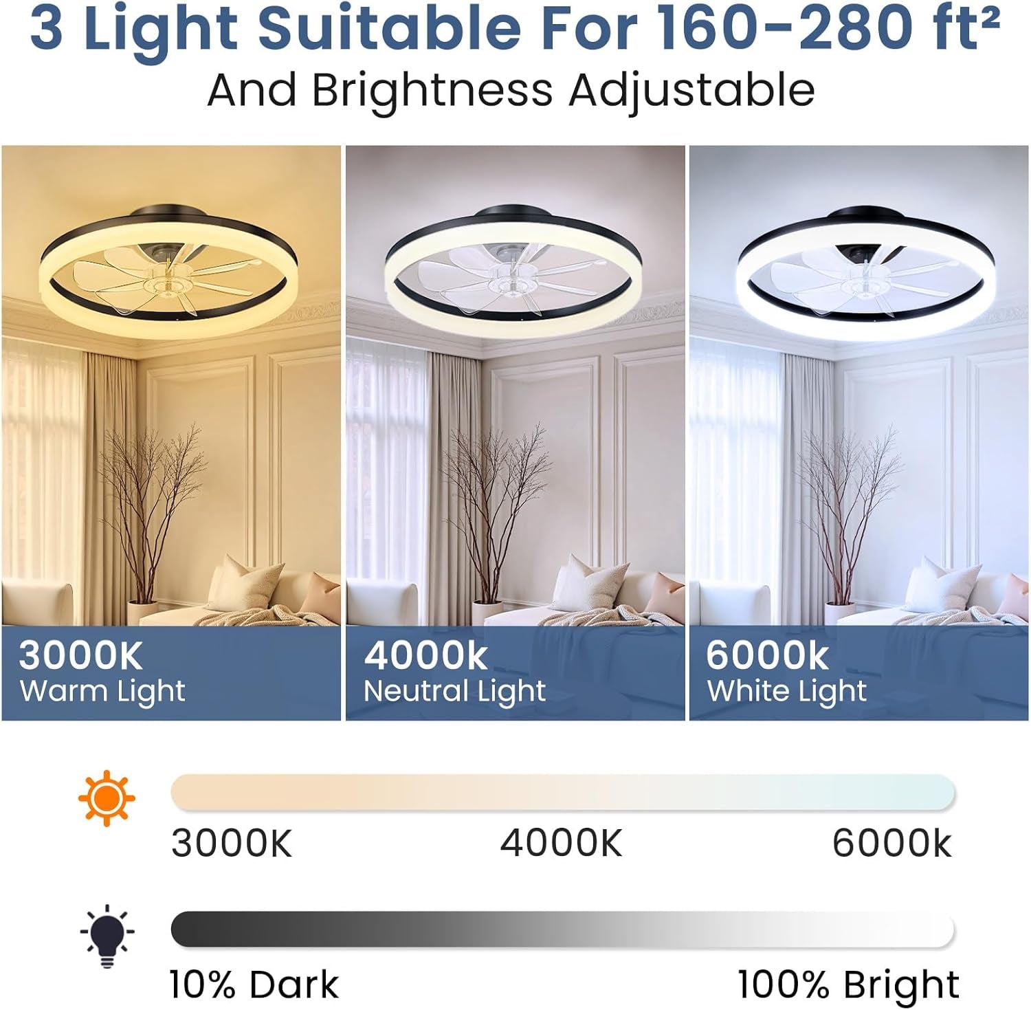 20Inch Black Contemporary Ceiling Fan With Lighting-1