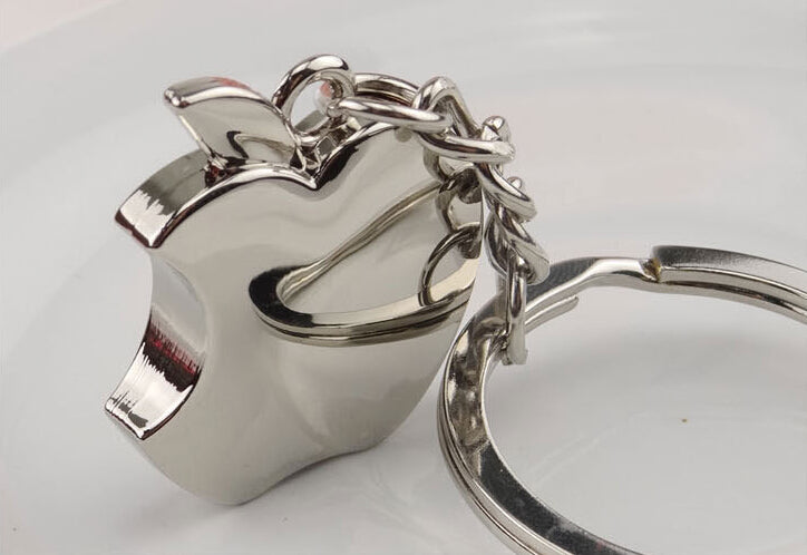Metal Apple Key Chain - Small Car Key Holder Accessory