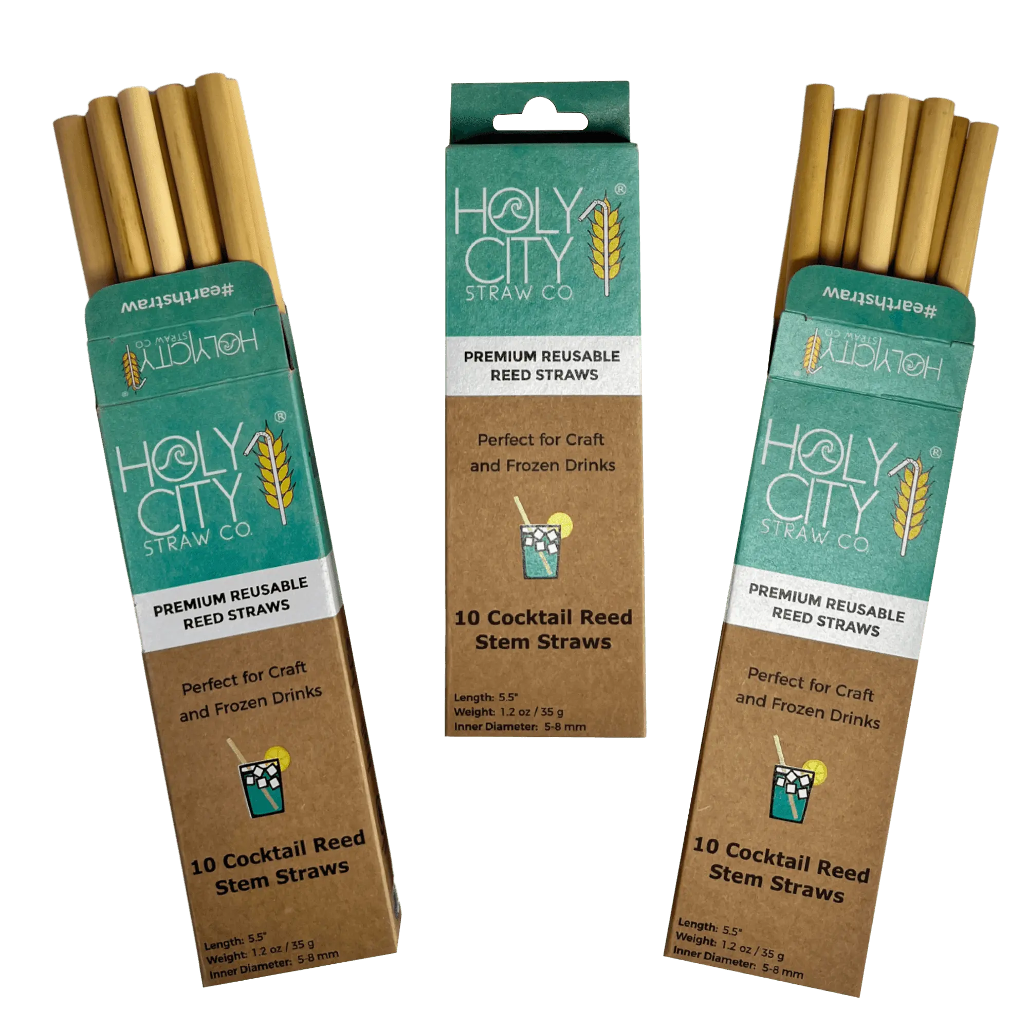 5.5" Jumbo Reed Straws | 10ct. | 3 Pack Bundle-3