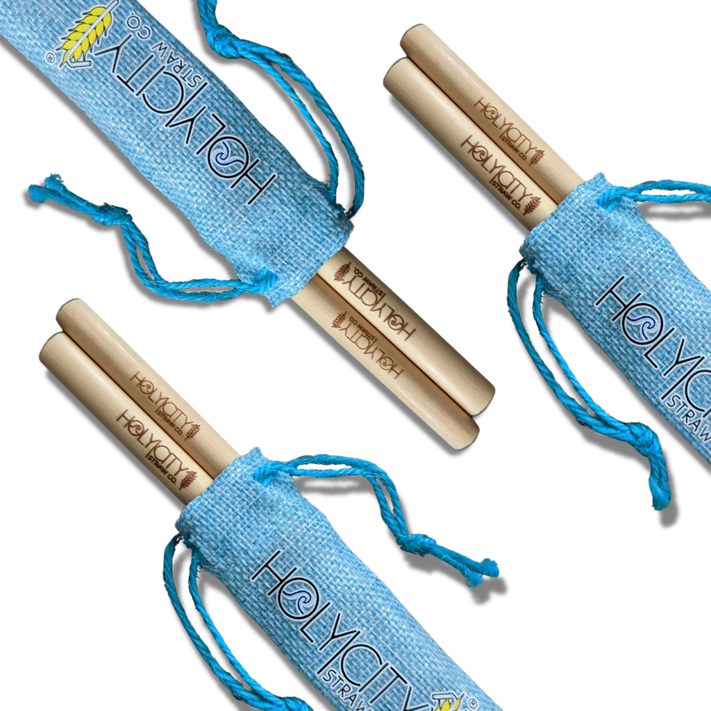 Two Straw/Pouch Combo - Holy City Straw Co. - 3 Pack-3