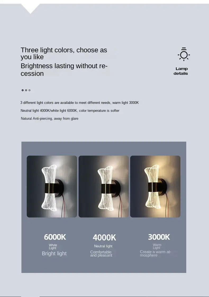 Minimalist Acrylic Wall Lamp for Bedroom and Living Room