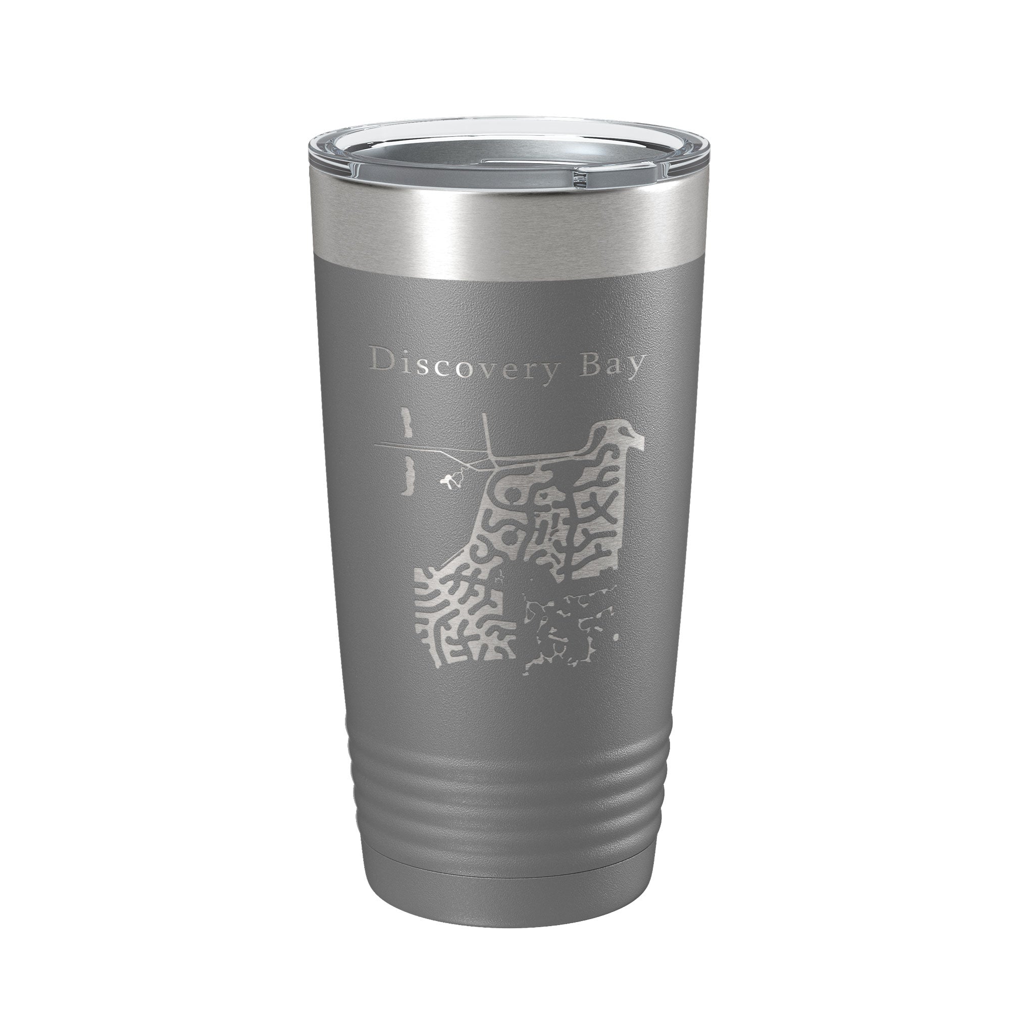 Discovery Bay Tumbler Lake Map Travel Mug Insulated Laser Engraved Coffee Cup California 20 oz-16
