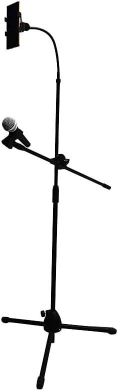 Adjustable Mic Stand with Boom Arm & Phone Holder-1