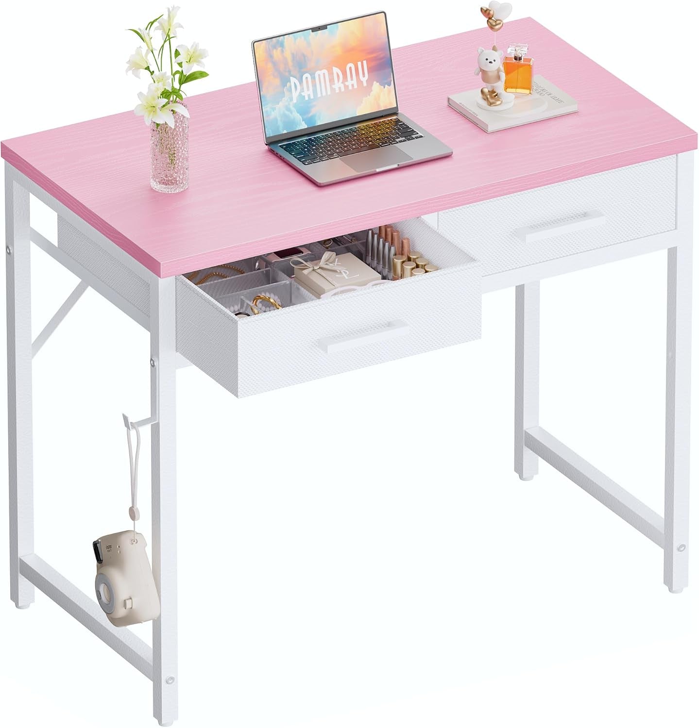 32 Inch Computer Desk With 2 Drawers For Small Spaces
