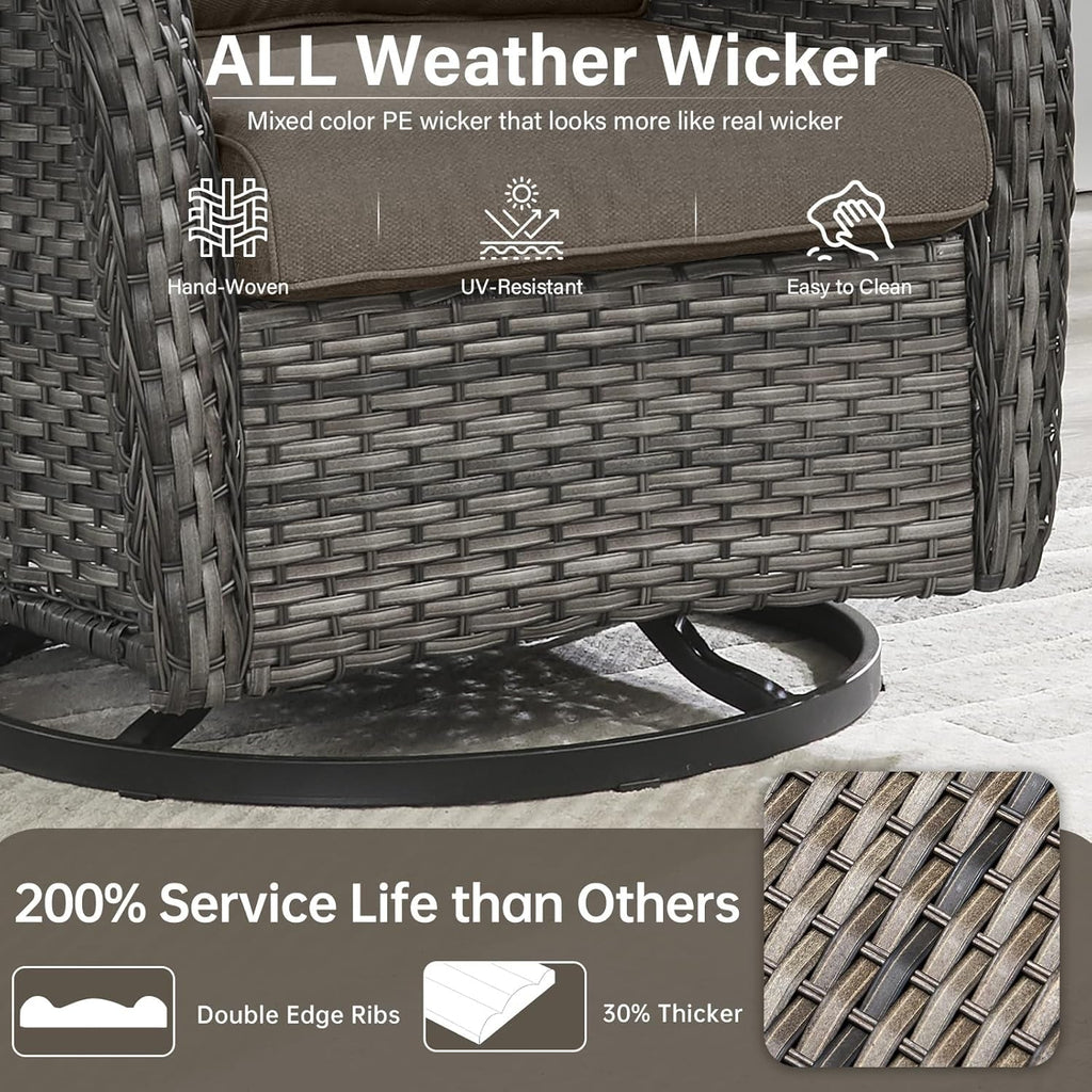 Comfortable Outdoor Swivel Rocker Patio Chairs Set