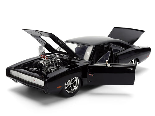 1970 Dodge Charger R/T Black "Furious 7" (2015) Movie "Fast & Furious" Series 1/24 Diecast Model Car by Jada-1