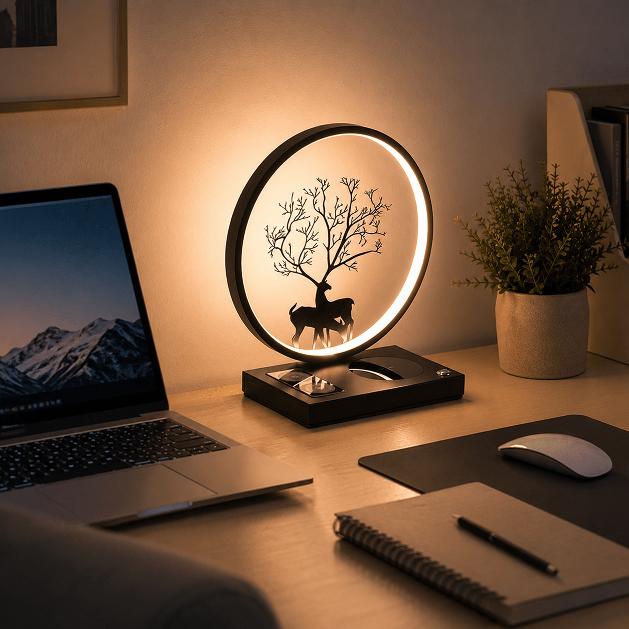 3-in-1 LED Bedside Desk Lamp with 15W Fast Wireless Charger & Speaker, Stepless Dimmable-1