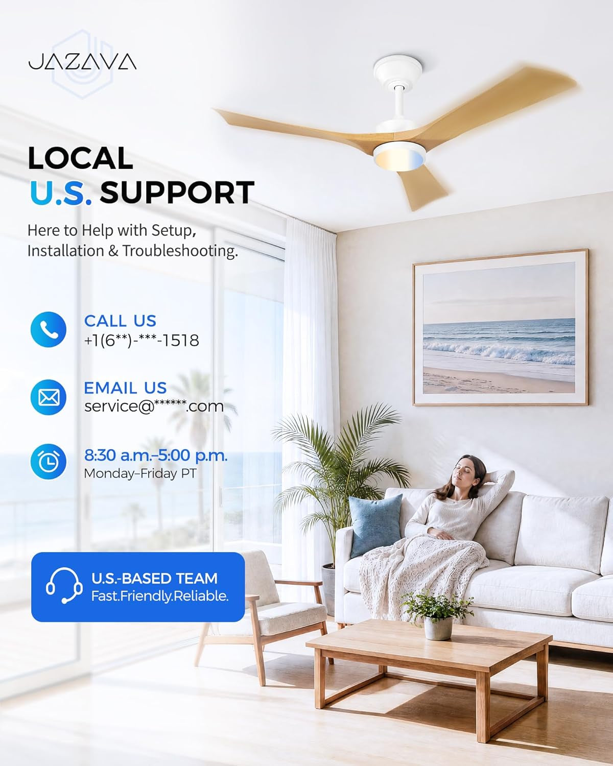 52 Inches Corrosion Resistant Ceiling Fan LED Light-3