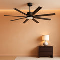 72Inch Aluminum Black Outdoor Ceiling Fan Lighting-0