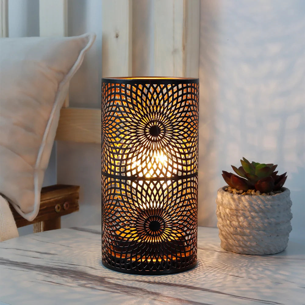Set of 2-7.5"H Black Table Metal Lamps-1