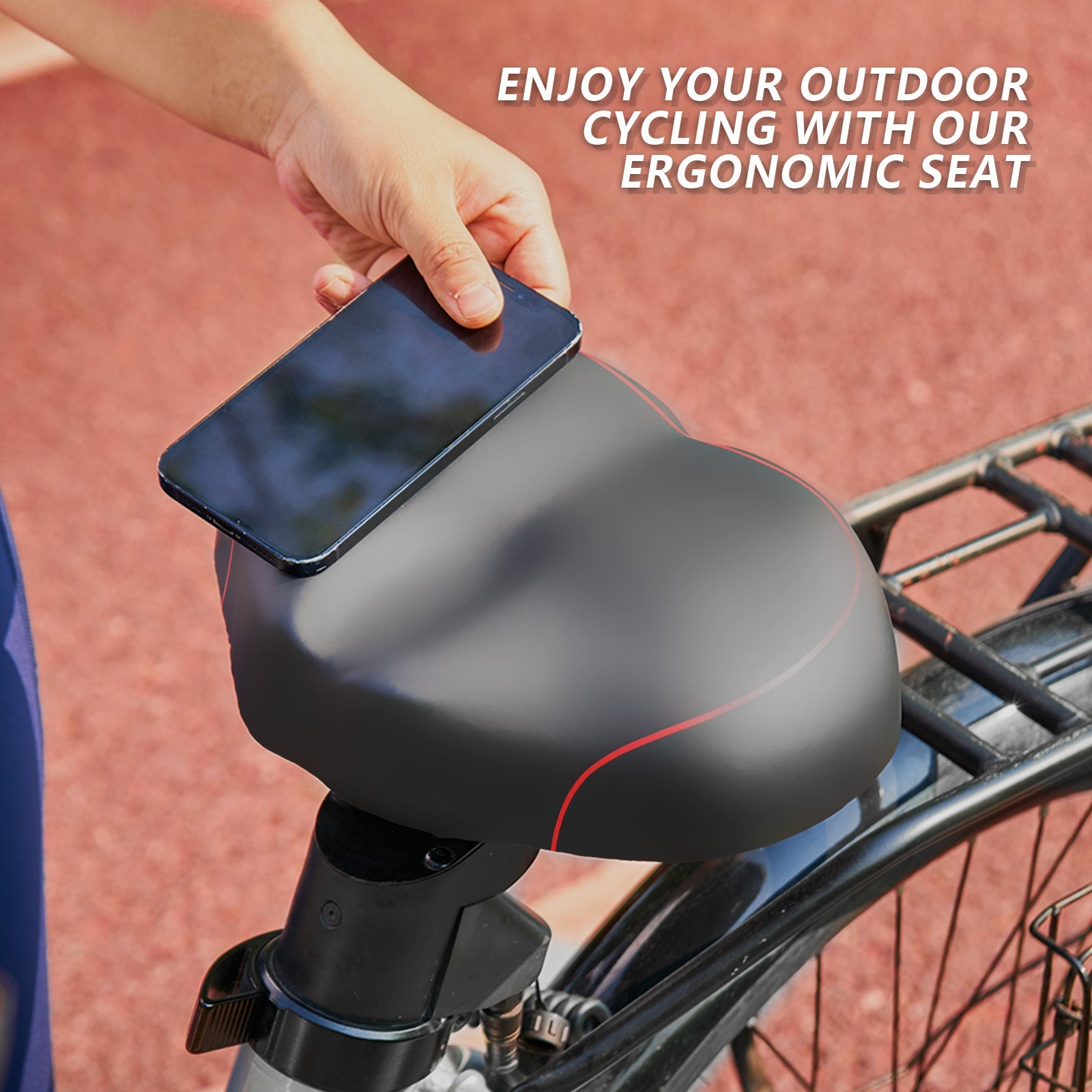 YN 6, Noseless Bike Seat for Men Women, IPX7 Waterproof, Red Line-1