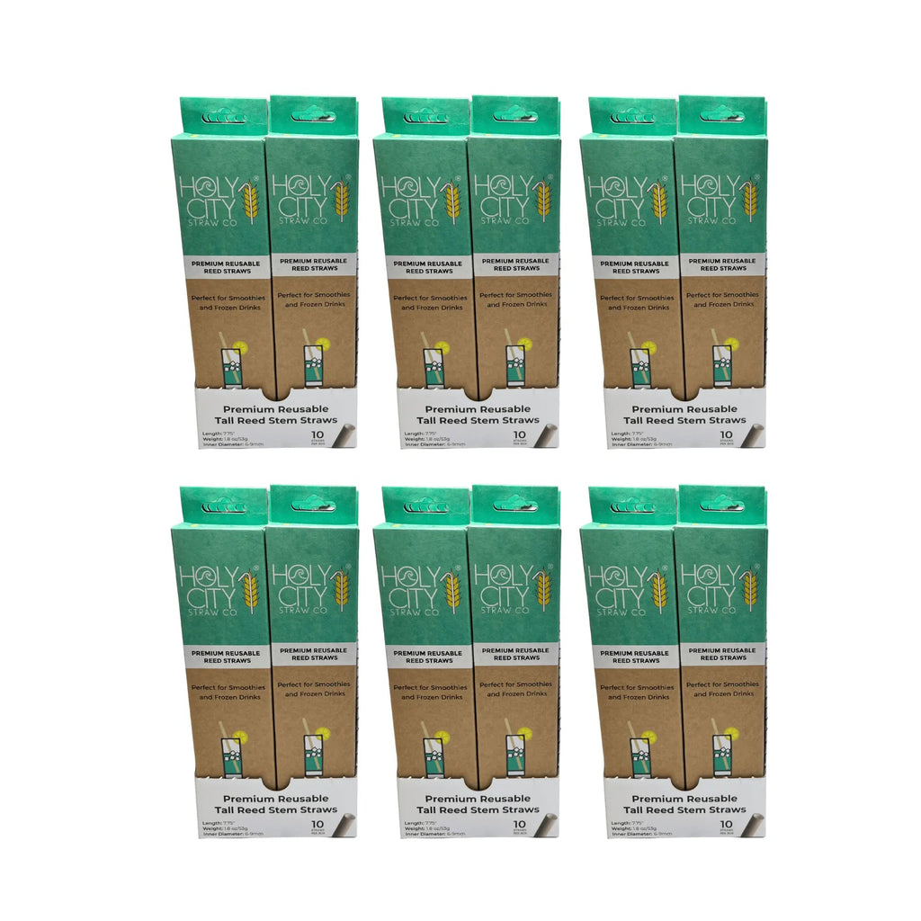 7.9" Jumbo Reed Stem Drinking Straws | Case of 6 Inner packs | 20 x 10ct. Boxes-0