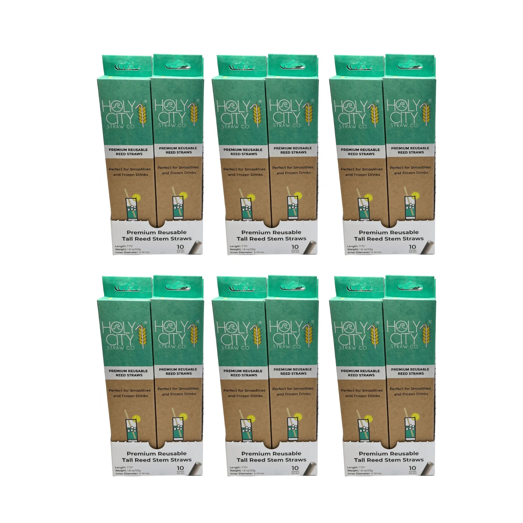 7.9" Jumbo Reed Stem Drinking Straws | Case of 6 Inner packs | 20 x 10ct. Boxes-0