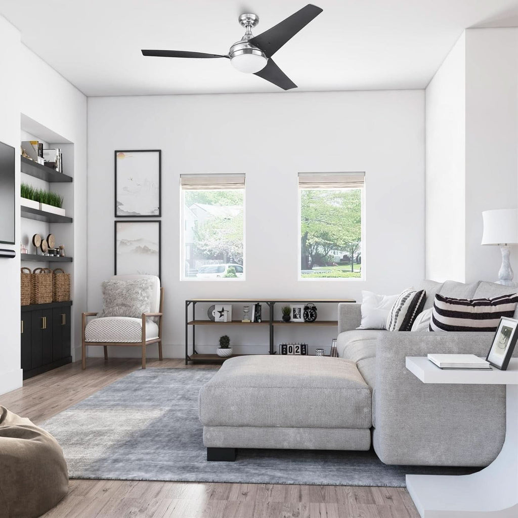 52 Inch Brushed Nickel LED Ceiling Fan With Remote-1