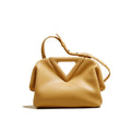 Triangle Cloud Leather Diagonal Handbag
