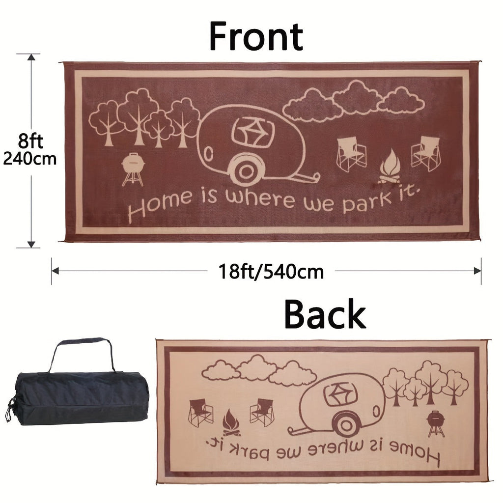 NNETM Outdoor Reversible Patio Mat Coffee