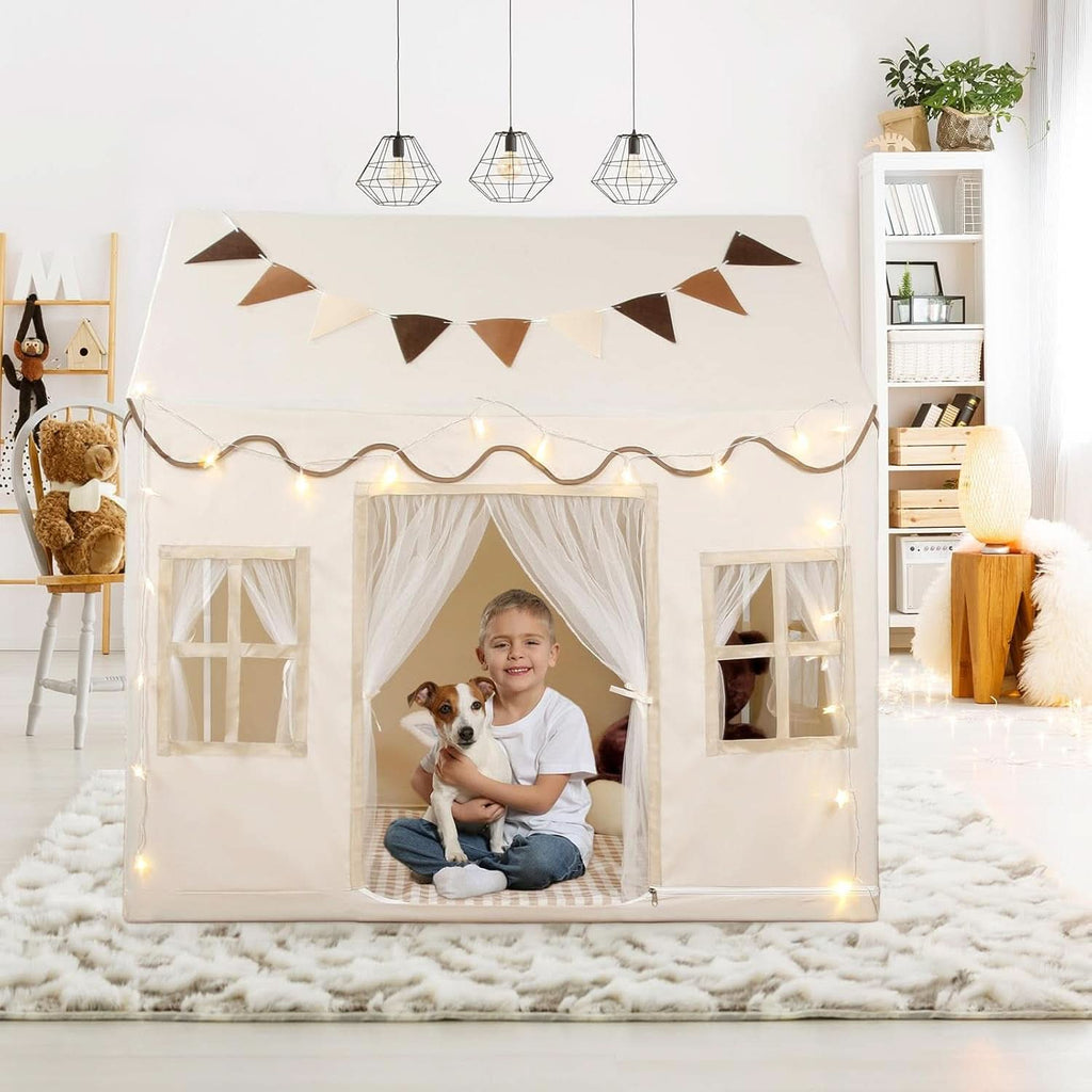 Cream Kids Play Tent Large 50 Inches Wide By34 Deep Indoor Outdoor-4