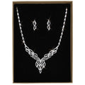 3W1418 - Rhodium Brass Jewelry Sets with AAA Grade CZ  in Clear-0