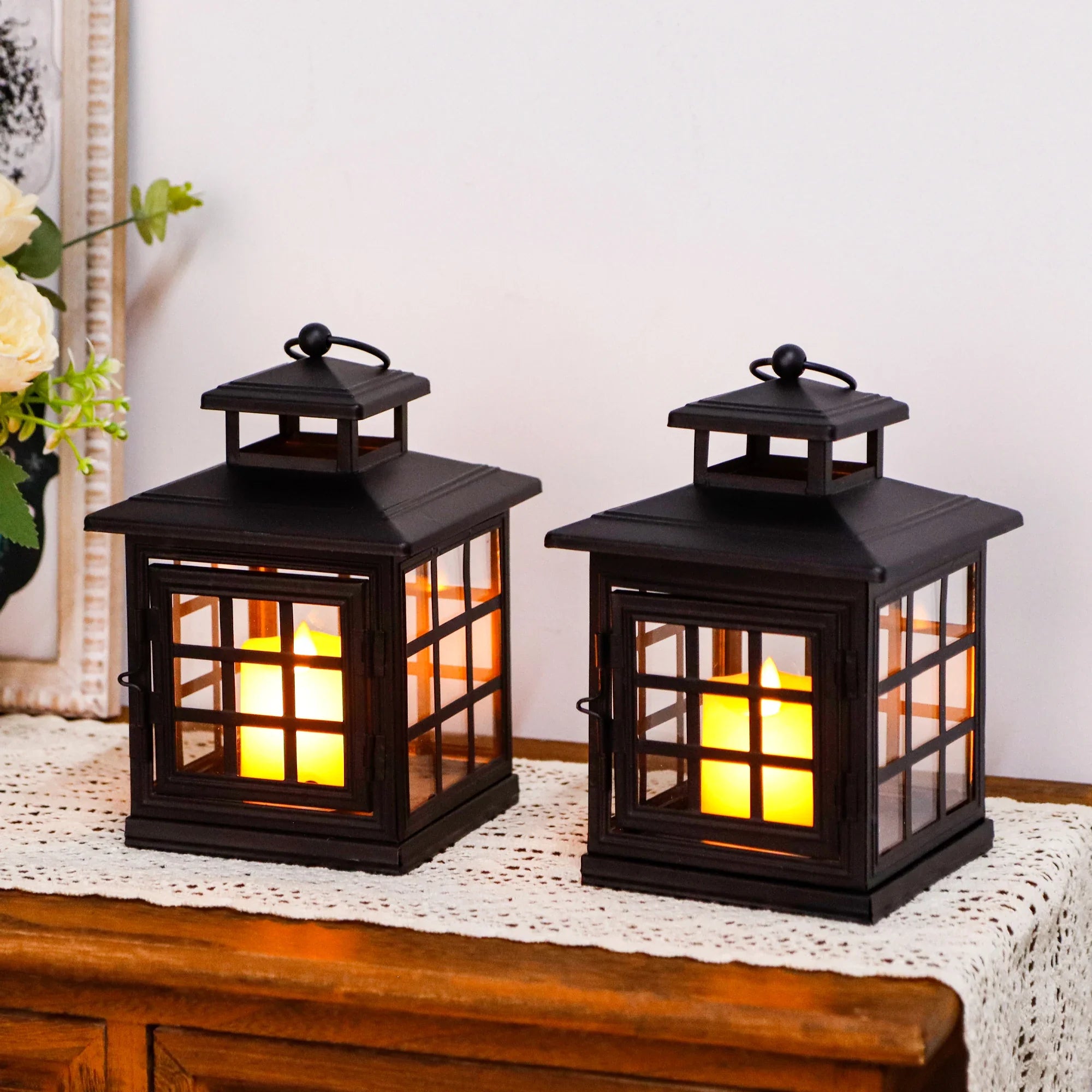 8'' High Decorative Candle Lantern Metal Candle Holder-0