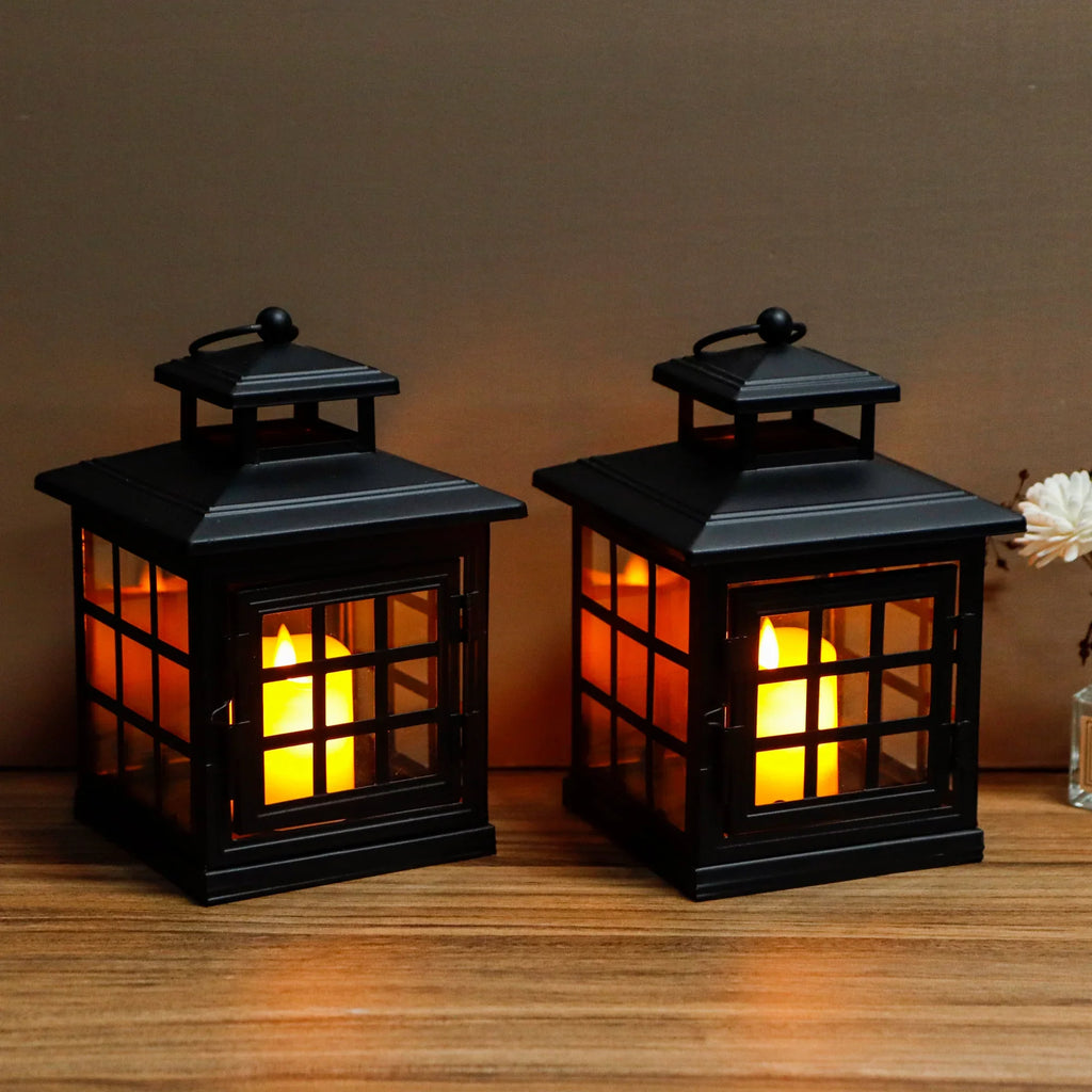 8'' High Decorative Candle Lantern Metal Candle Holder-3