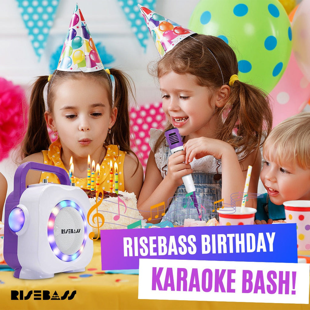 Purple Kids Bluetooth Karaoke Machine with 2 Microphone-1