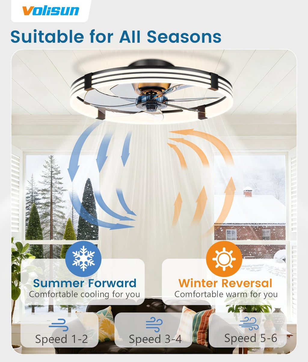 24In Low Profile Dimmable Ceiling Fan Remote Control App-3