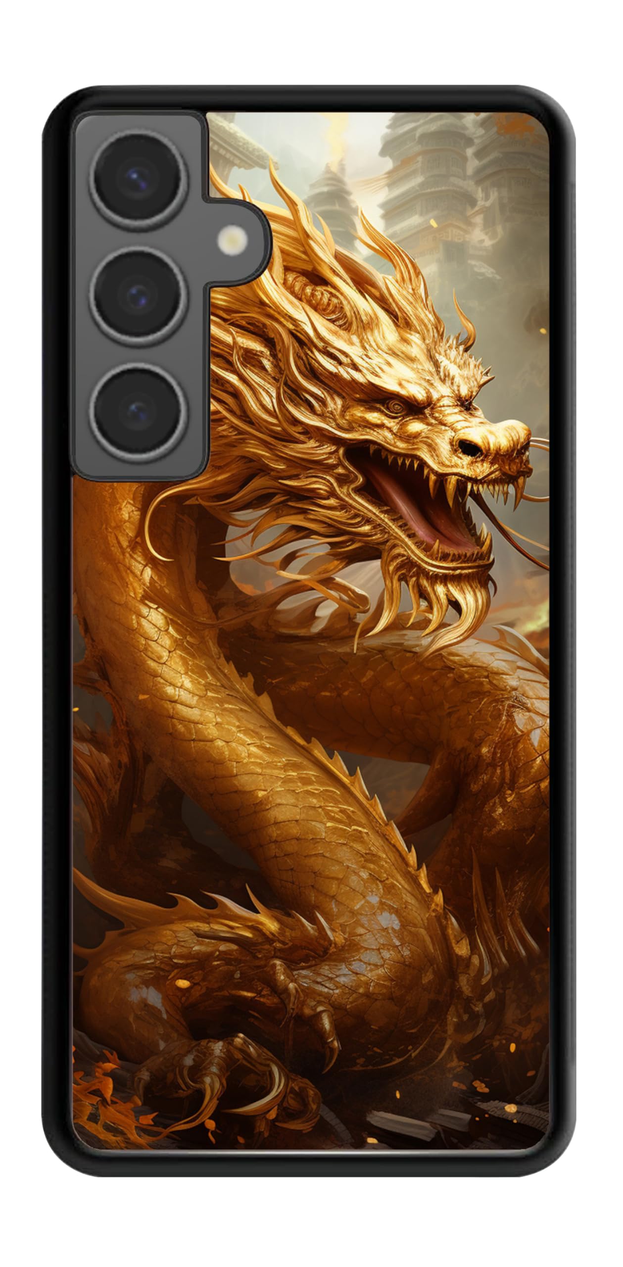 Jeuloth for Samsung Galaxy S24 Phone Case - Chinese Golden Dragon Designed Phone Cases - TPU Phone Cases - Drop Protection
