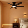 56Inch Jet Black Ultra Quiet Flush Mount Ceiling Fan-0