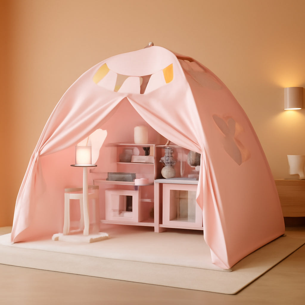Toddler Bed Tent Canopy Portable Pink Night Light Pro