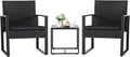 Black Cushioned Outdoor All Weather Patio Conversation Set