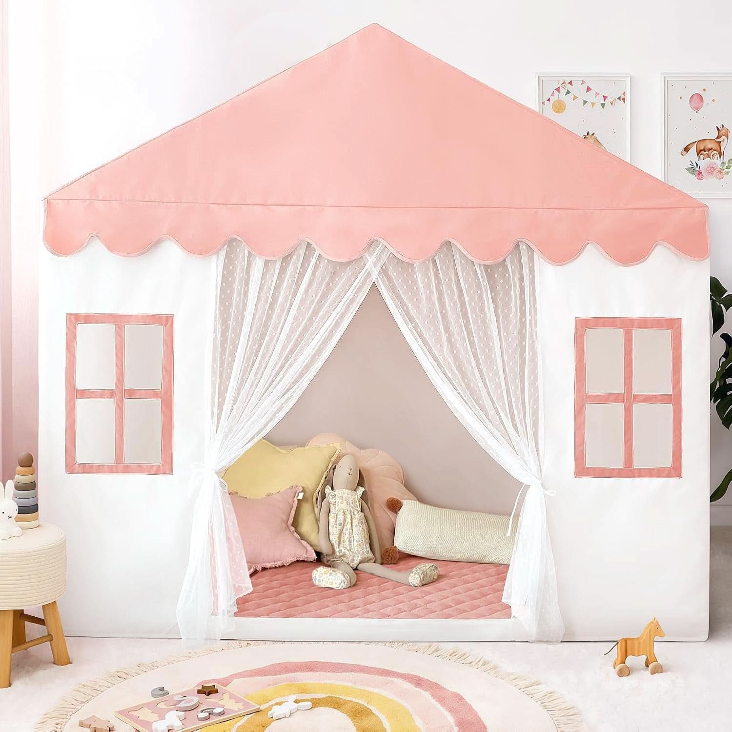 Premium Over sized Pink Indoor Playhouse Tent Toddlers-0