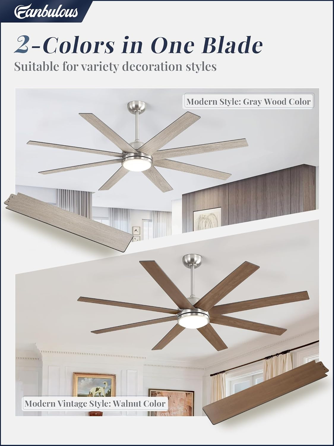 65 Inch Industrial Ceiling Fan With Remote Led Light-3