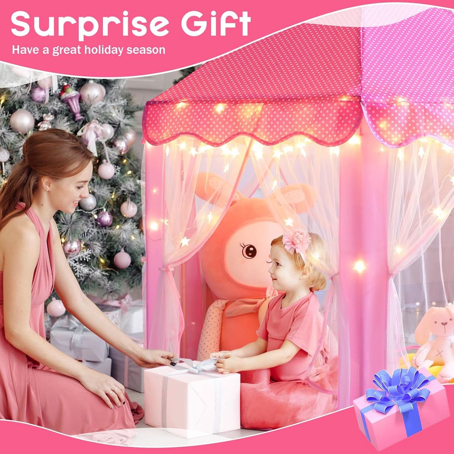 Princess Playhouse Tent With Star Lights 55x53Inches-1