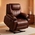 Electric Power Lift Recliner Chair Dark Brown Massage