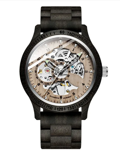 Sandalwood Auto Hollow Watch