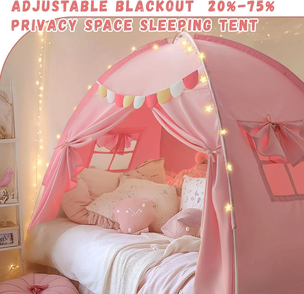 Pink Twin Bed Tent Blackout PrivacyShield Multifunctional-3
